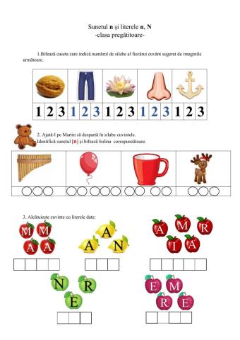 Sunetul n și literele n, N