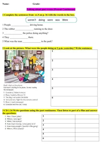 Talking about past events