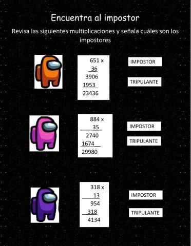 Encuentra al impostorejemplo 1