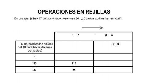 Suma en rejilla  1º primaria