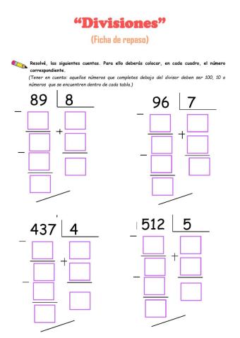 Ficha de repaso- Algoritmo de la división