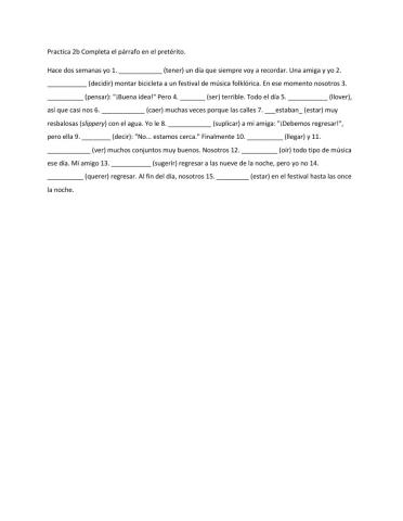 Preterit Practice -2b