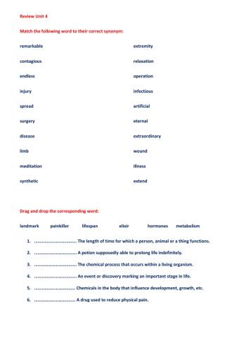 FR7 Unit 4 Vocabulary
