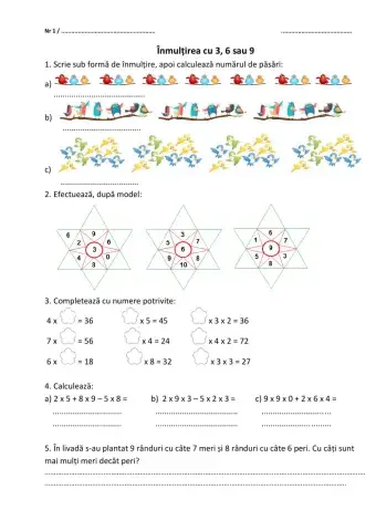 Înmulțirea cu 3,6,9