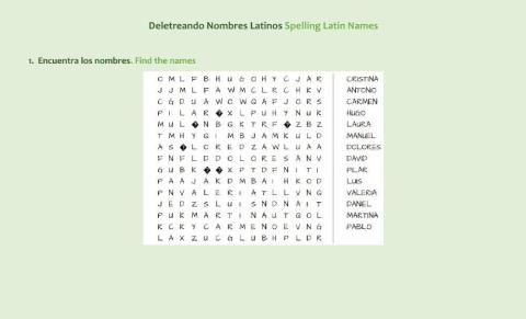 Deletreando Nombres Latinos