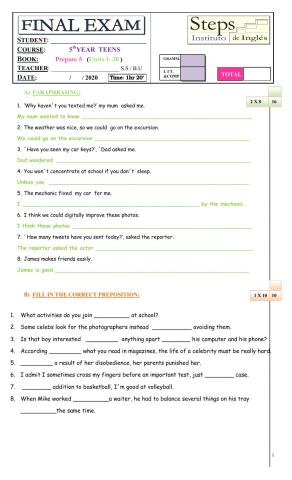 Prepare 5 (Final Exam)