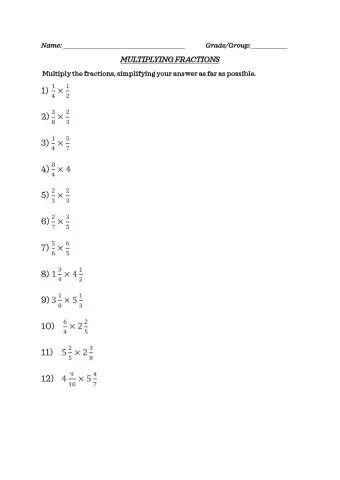 Multiplying Fractions