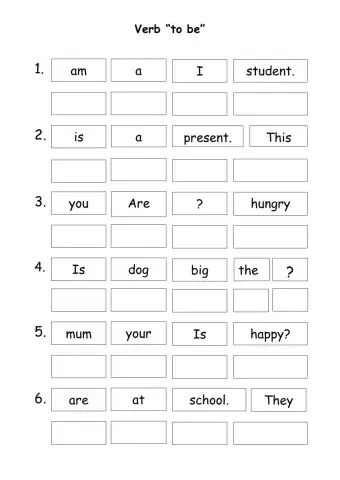 Verb -to be- - Drag and Drop 