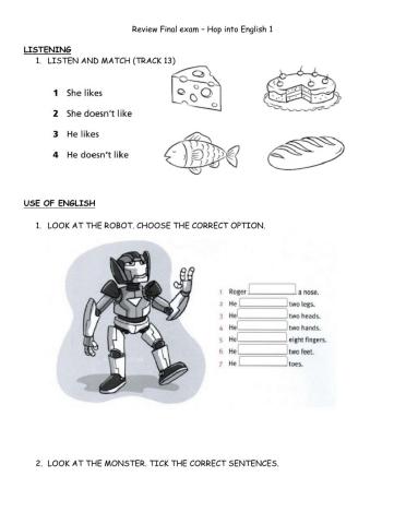 Hop into english test