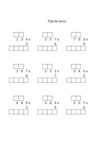 Inmulțirea cu un număr scris cu o cifră