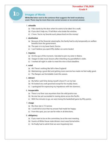 Ww9 lesson 1 IMAGES OF WORDS