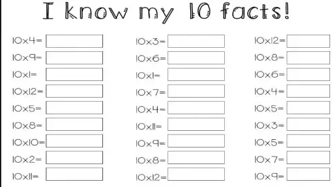 10 Times Tables