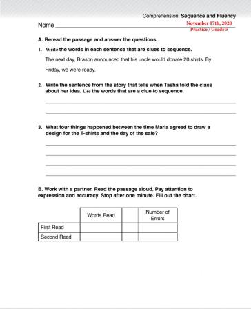 Sequence and fluency