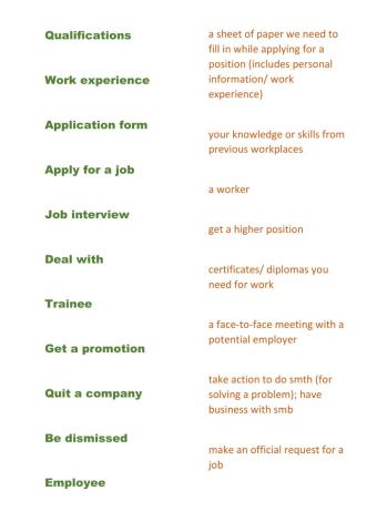 Jobs vocabulary