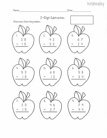 2 Digit Subtraction