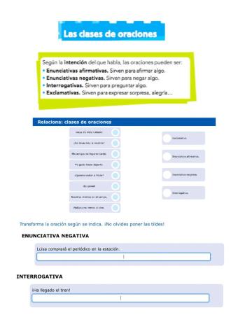 Clases de oraciones