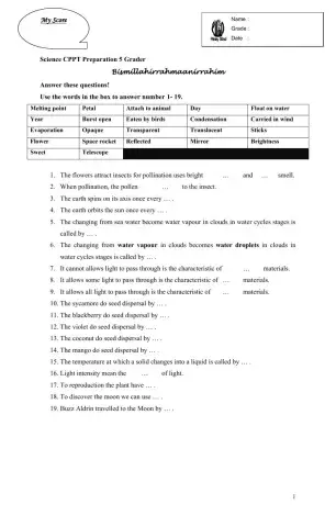 Science CPPT Preparation 6 Grader