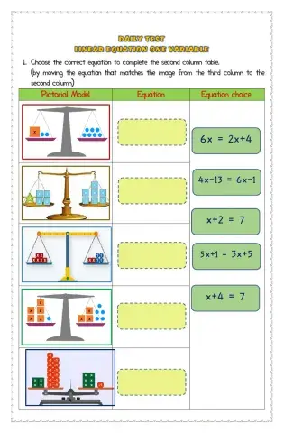 Daily Test Linear Equation One Variable