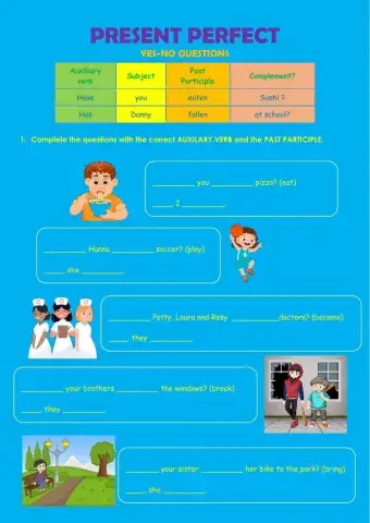 Present perfect - yes- no questions