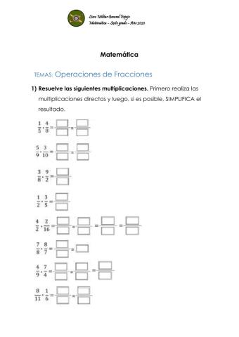 Operaciones con fracciones
