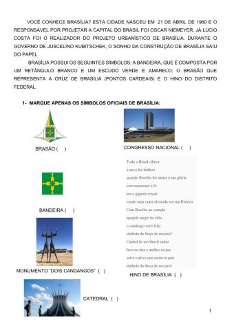 Símbolos do df e construção de brasília