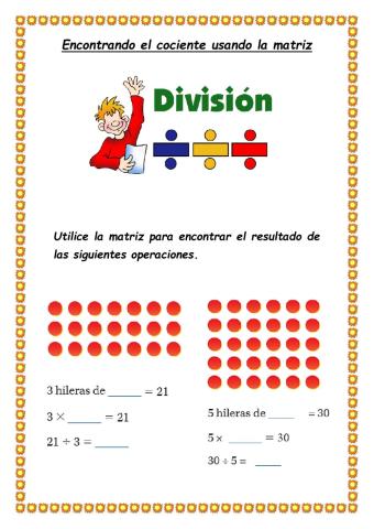 Encontrando el cociente usando matriz