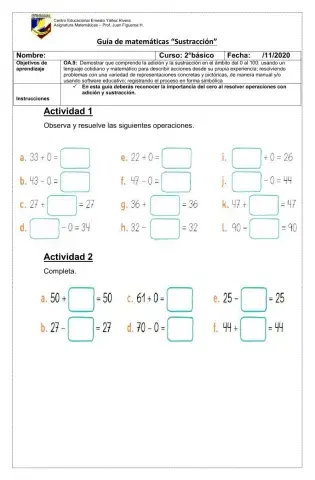 El cero en la adición y sustracción
