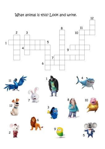 Animal Crossword Puzzle