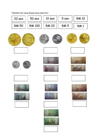 Prasekolah - Pengenalan Wang RM