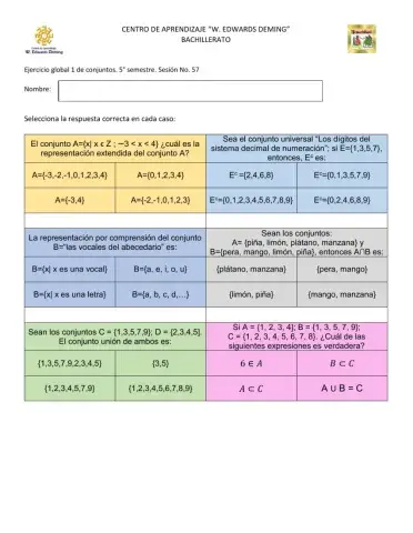 Ejercicio 1 de conjuntos