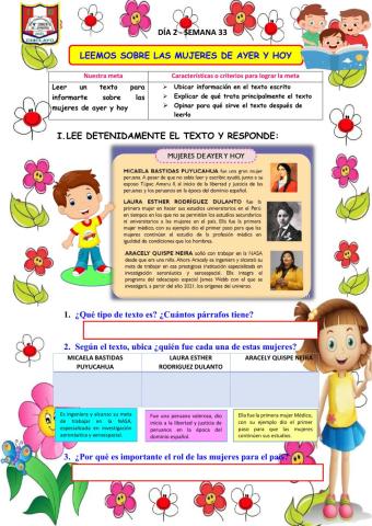 Leemos sobre las mujeres de ayer y hoy