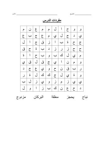 في الفندق- مفردات