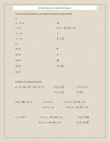Ecuaciones e inecuaciones