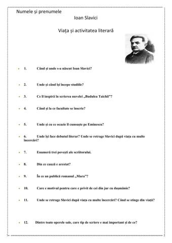 Ioan Slavici - viața și activitatea literară