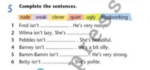 Character adjectives