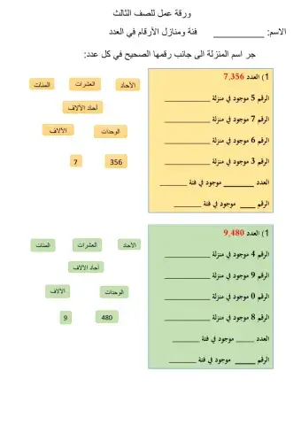 منازل العدد