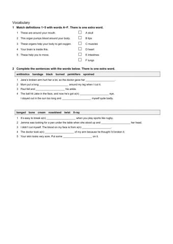 Body parts kartkówka