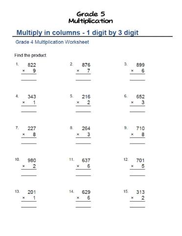 Multiply 3 digits by 1 digit p2