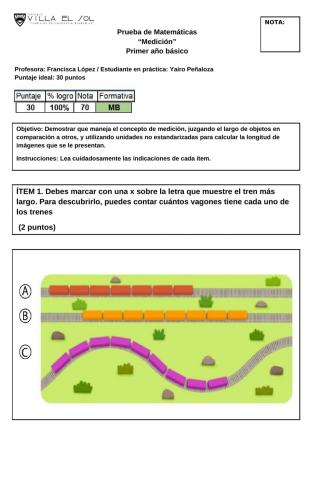 Prueba Matemáticas Noviembre