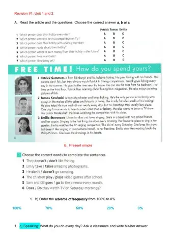 Present tenses and hobbies