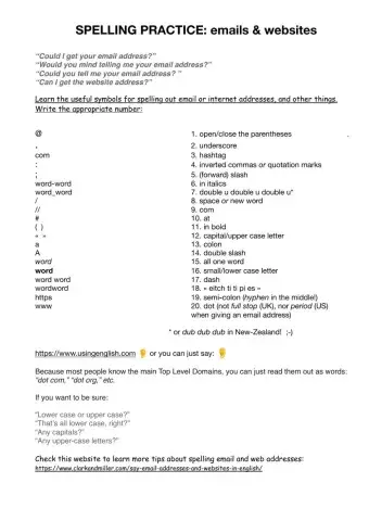 Can you spell it? email and web addresses