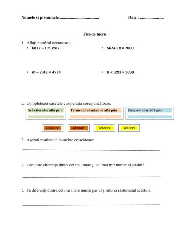 Aflarea numarului necunoscut