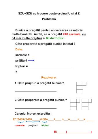 Problema 2 szu+szu cu trecere peste ord u si z
