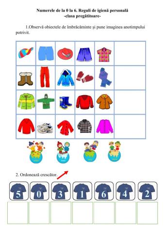 Numerele de la 0 la 6. Reguli de igienă personală