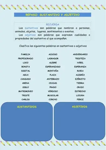 Repaso: sustantivo y adjetivo