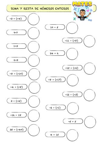 Suma y resta de números enteros