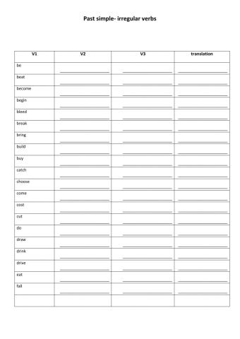 Past simple irregular verbs - 1