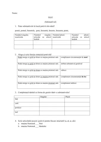 Substantivul (cazul, f.s.)