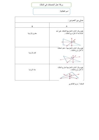 الممصفات في المثلثات