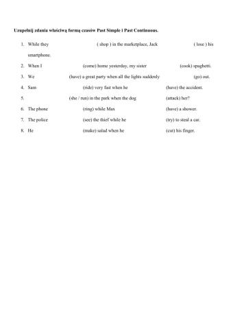 Past Simple and Past Continuous